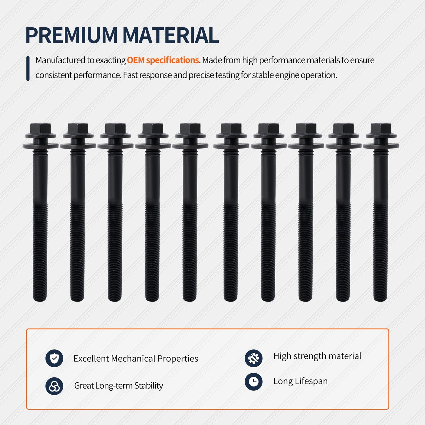 HiSport ES 72200 Engine Cylinder Head Bolt Set - Compatible with 2003-2018 Dodge Ram Chrysler Jeep 5.7L 6.1L 6.4L