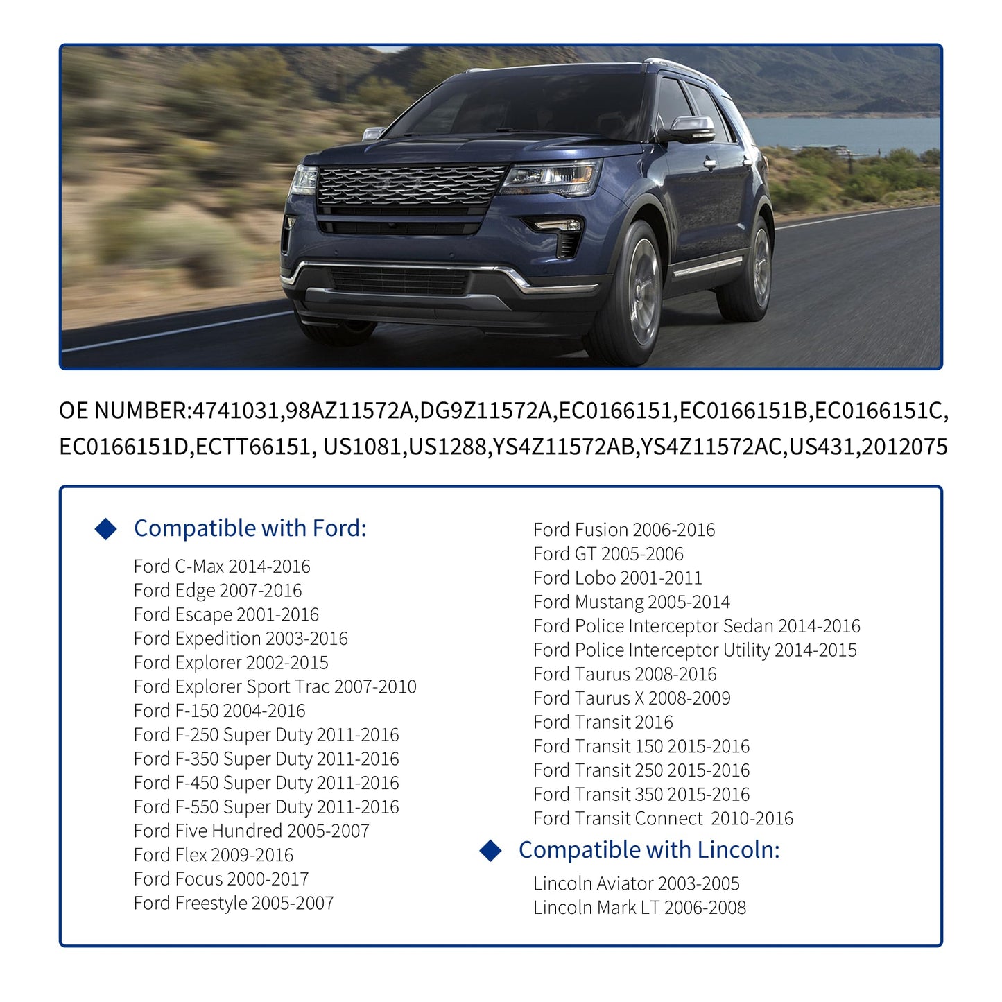 HiSport Ignition Switch - Compatible with Ford Edge, Escape, Explorer, F150, F350, Lincoln MKS, MKX, MKZ, Navigator, Mercury Mariner, Milan, Sable