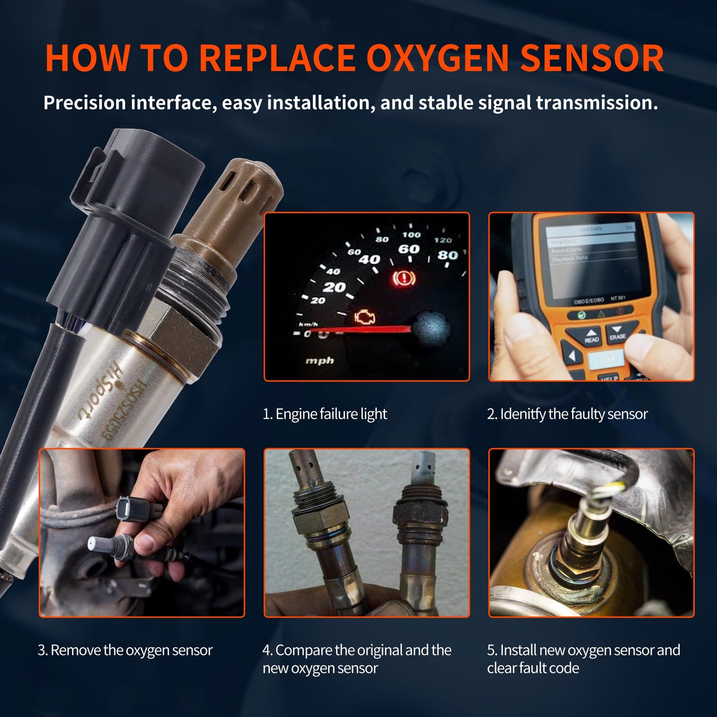 HiSport Oxygen Sensor Upstream 2345098 2344459 Compatible with Acura MDX RL TL TSX ZDX & Honda Accord Crosstour Odyssey Pilot Ridgeline