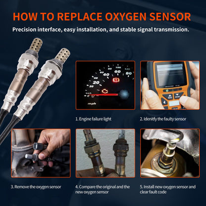 HiSport Oxygen O2 Sensor 2344669 2344407 - Compatible with Cadillac Escalade Chevy Camaro Caprice Corvette Silverado SS Suburban GMC Sierra Yukon Hummer H2 4PCS Upstream Downstream Sensors