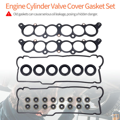 HiSport Engine Cylinder Valve Cover Gasket Set - Compatible with Toyota 1995-2004 Tacoma 3.4L 2000-2004 Tundra 3.4L 1996-2002 4Runner 3.4L 1995-1998 T100 3.4L - Replace VS50422R