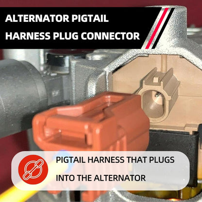 HiSport H7130 Alternator Connector Compatible with Honda Civic 4 CYL 6CYL 2012 2013 2014 2015 2016 2017 2018