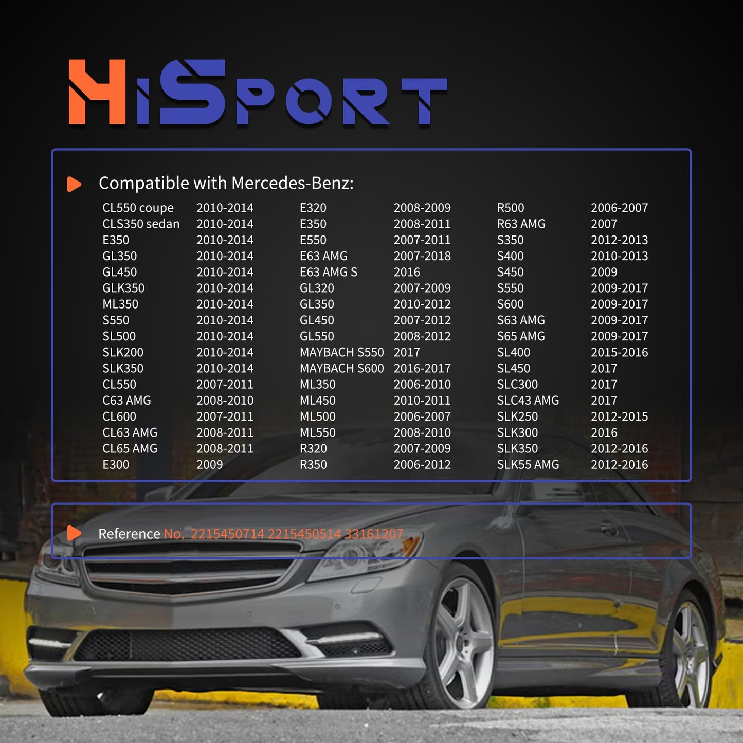 HiSport 2215450714 Engine Start Stop Button Switch - Compatible with Mercedes-Benz CL550 Coupe CLS350 Sedan E350 GL350 GL450 GLK350 ML350 S550 SL500 SLK200 SLK350 2006-2018 - Replace 2215450514