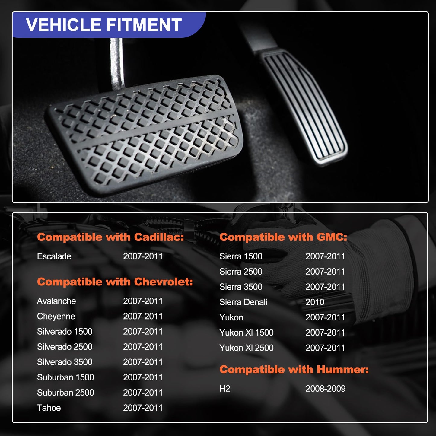 HiSport Acceleration Pedal with Position Sensor 25832864 699-105 15847349 Compatible with Cadillac Escalade & Chevrolet Avalanche Cheyenne Silverado Suburban Tahoe & GMC Sierra Yukon & Hummer H2
