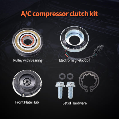 HiSport Air Conditioner AC Compressor Clutch Kit Compatible with Chevrolet Silverado 2500 3500 HD 2015-2021, Replacement for GMC Sierra 2500 HD 2015-2021, Sierra 3500 HD 2015-2019 2021, V8 6.6L