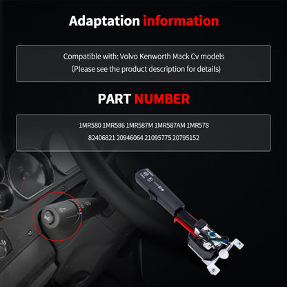 HiSport 82406821 12-Pin Turn Signal Switch Compatible with Kenworth Mack Volvo Replacement for 1MR587AM