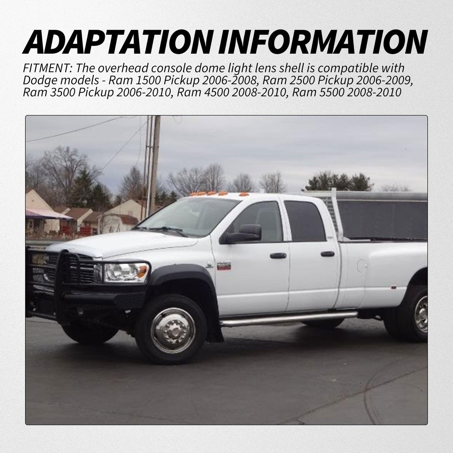 HiSport 5183271AA Overhead Console Dome Light Lens Shell Car Interior Dome Light Cover - Compatible with Dodge Ram 1500/2500/3500 Pickup Ram 4500/5500 Replaces 5183270AA