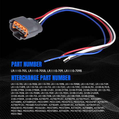 HiSport LR1110-709B Alternator Repair Plug Harness-4 PIN Pigtail Connector Compatible with Nissan Murano Maxima,Mitsubishi Galant Endeavor Outlander Eclipse Montero Mirage,Infiniti I35 I30,Eagle,KIA