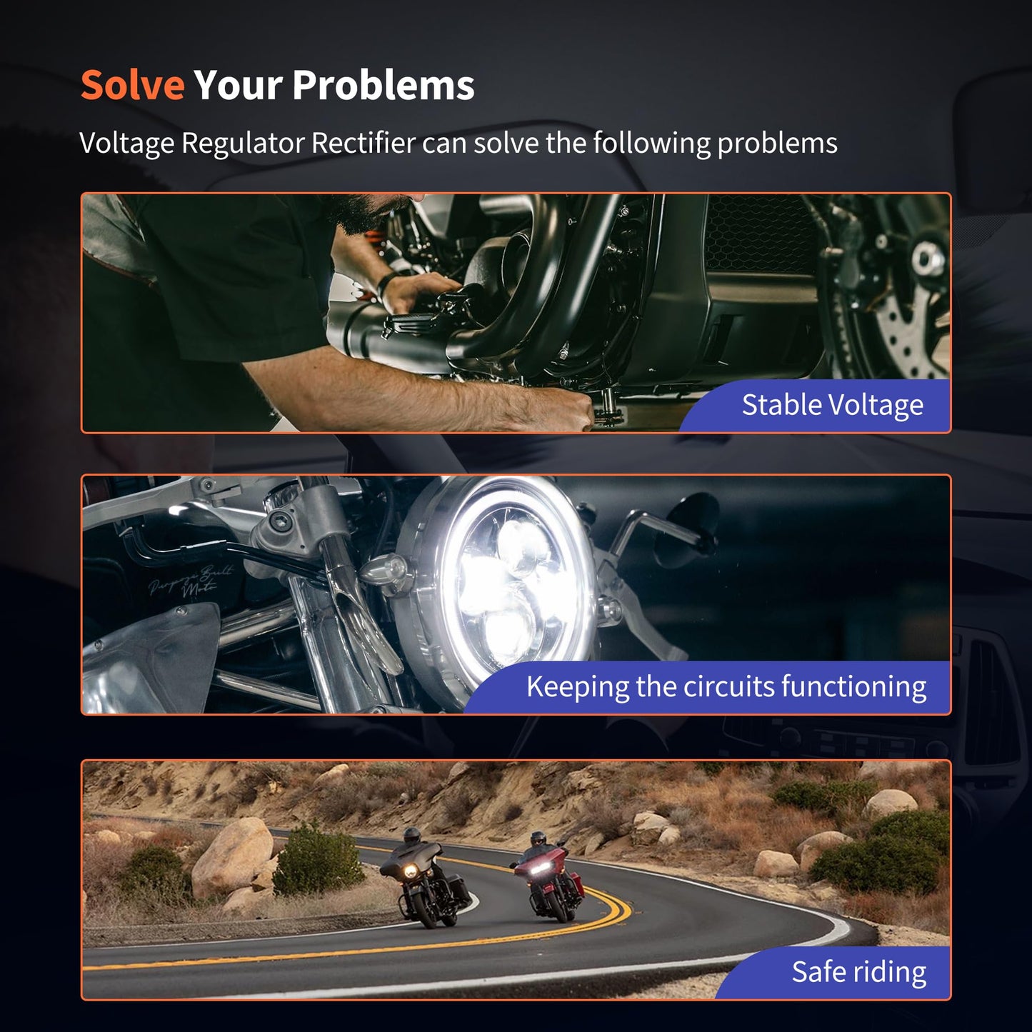 HiSport 74610-01 74540-01 Voltage Regulator Rectifiers Compatible with Harley Davidson 2001 2002 2003 2004 2005 2006 Twin Cam 88 Softail