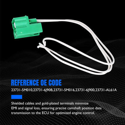 HiSport 23731-5M010 2PCS Camshaft Position Sensor Connector Compatible with Nissan and Infiniti VQ35DE 3.5L V6 Engines,Pathfinder,Altima,Maxima,Murano,Quest,QX4,I35,Infinity G35 FX35 M35