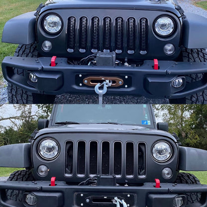 HiSport 7" Round Headlight Mounting Bracket Ring - Premium Matte Black Headlight Retainer Ring Compatible with Jeep Wrangler TJ 1997-2006 (2-Pack)