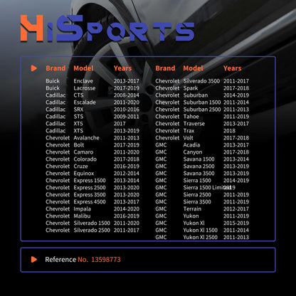 HiSport 433Mhz TPMS Tire Pressure Monitoring System Sensor - Compatible with Buick Lacrosse Cadillac Chevy Silverado Cruze GMC Replacement 13598773 4PCS