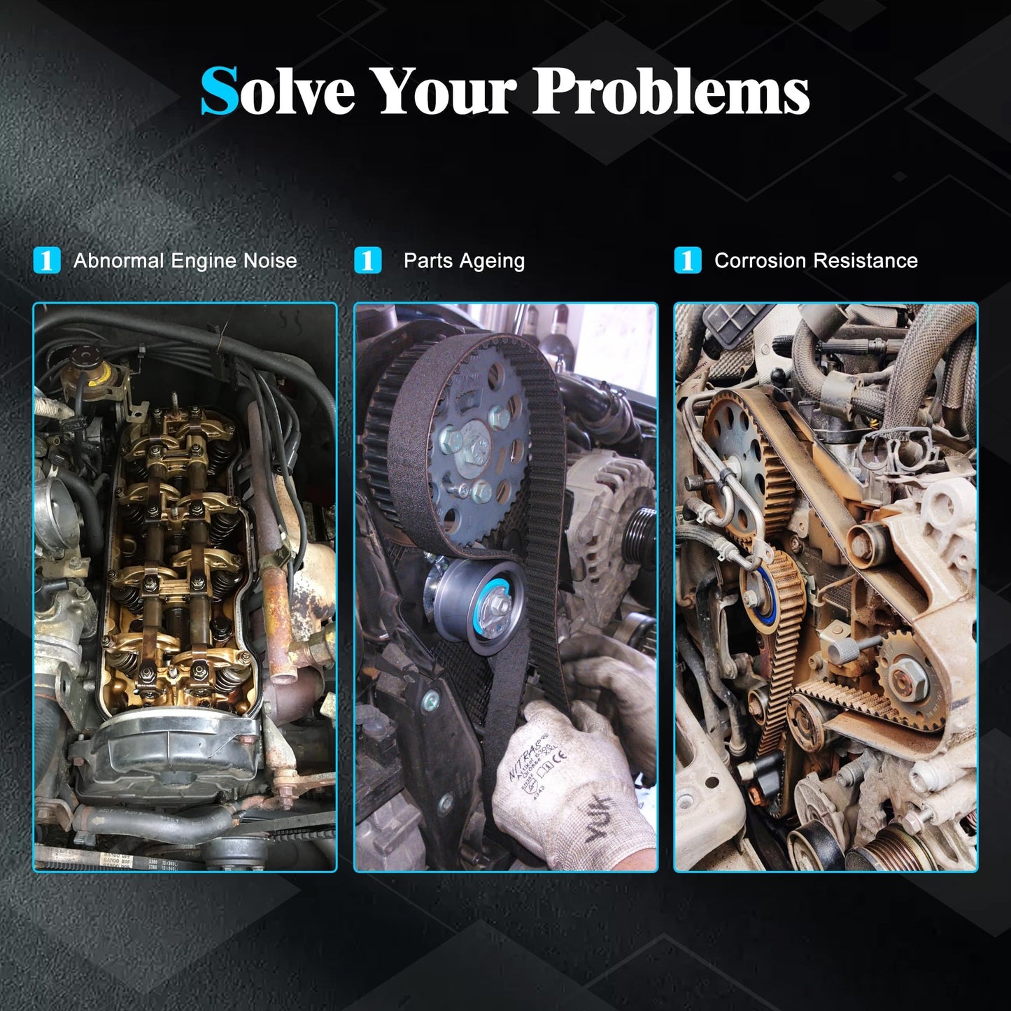 HiSport 24410-2B700 Engine Timing Chain Kits - Compatible with Hyundai Accent Elantra Sonata Tucson Veloster 2012-2021 Kia Forte Optima Rio Seltos Soul 2012-2021 - 24420-2B611 24431-2B620 24321-2B620