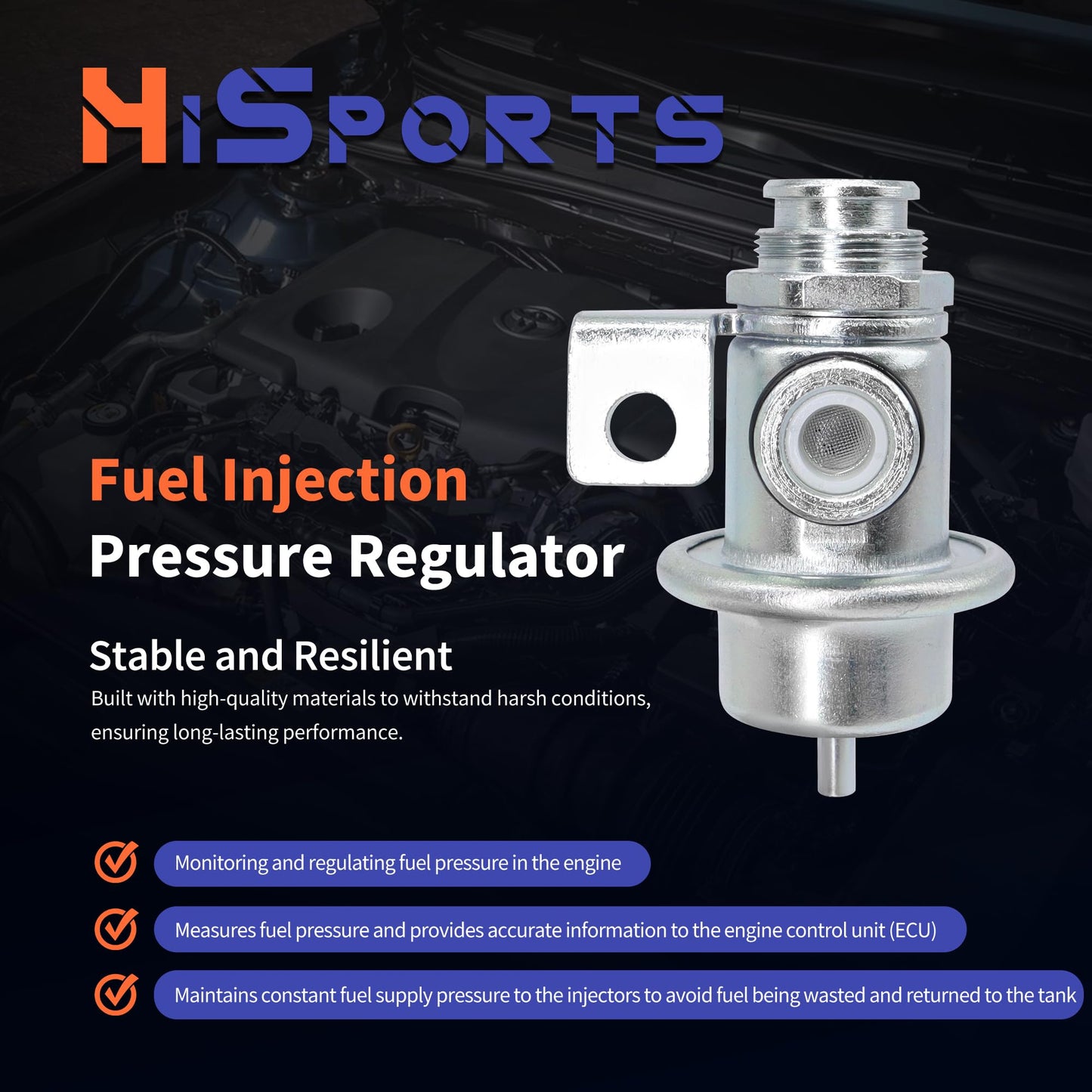 HiSport Fuel Injection Pressure Regulator Compatible with Isuzu Ascender for Chevrolet Trailblazer EXT for GMC for Oldsmobile, 4.0 Bar Replaces PR4089