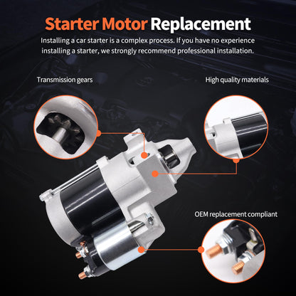 HiSport 2509809 Starter Motor 12V 0.8Kw 10-Tooth - Compatible with Kohler Engine Models 15HP 16HP 17HP 18HP 19.9HP 20HP 21HP 23HP 25HP 27HP 28HP 30HP 31HP - Replace 2509821S 2509811S