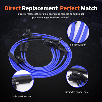 HiSport 671-6173 Spark Plug Wire Set Replacement for Toyota 4Runner Pickup 1988-1991 3.0L V6