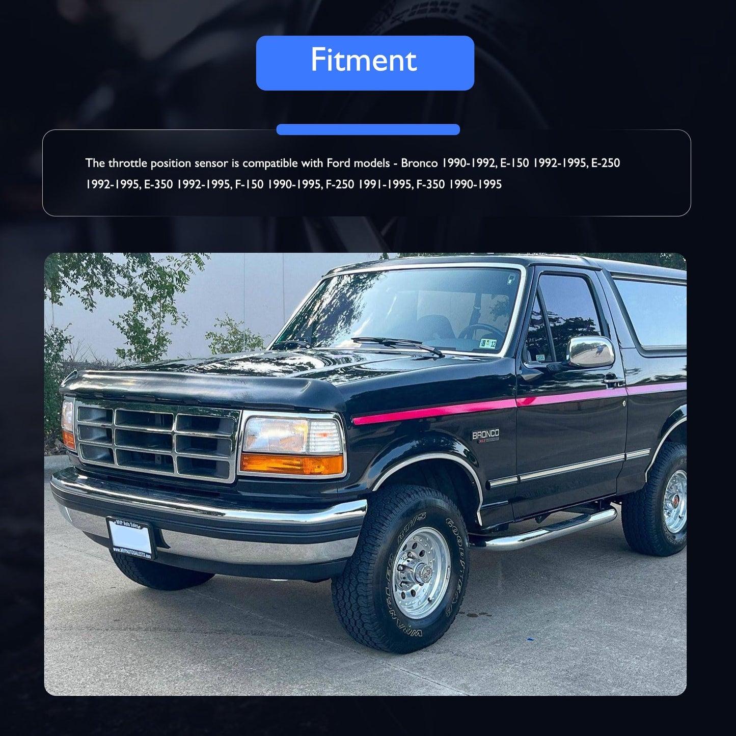 HiSport F2TZ9B989A Throttle Position Sensor TPS - Compatible with Ford E-150 E-250 E-350 F-150 F-250 F-350 Replaces F2TF9B989AA F2TF9B989B