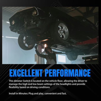 HiSport Floor Mounted Headlight Dimmer Switch Compatible with Navistar International 5000 9100 9200 9300 9400 9900 9100i 9200i 1996-1999 Headlamp Button Replace 452187C2