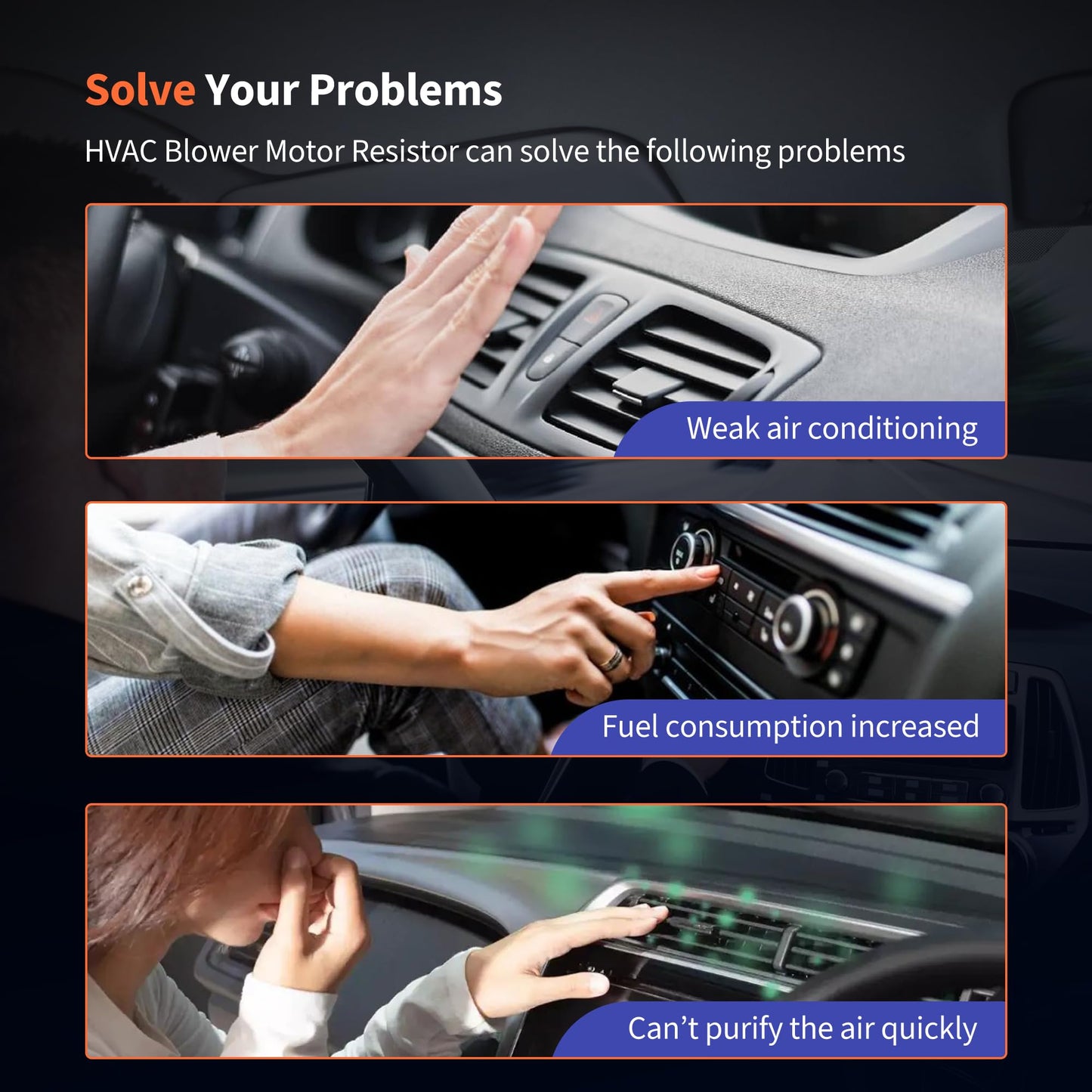 HiSport 973-407 Front HVAC Fan Blower Motor Resistor with Harness Compatible with Chevy GMC Express Savana 1500 C4500 C5500 C6500 C7500 Kodiak Topkick Replacement for 89018770 1580560 22941007