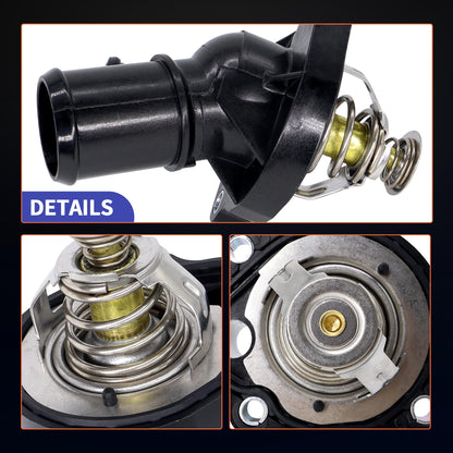 HiSport Thermostat Housing Assembly - Compatible with Ford Transit Connect 2014-2022 Fusion 2006-2020 Escape 2005-2019 EcoSport 2004-2012 Focus 2003-2011 Ranger 2001-2011 Ka - Replace 34044