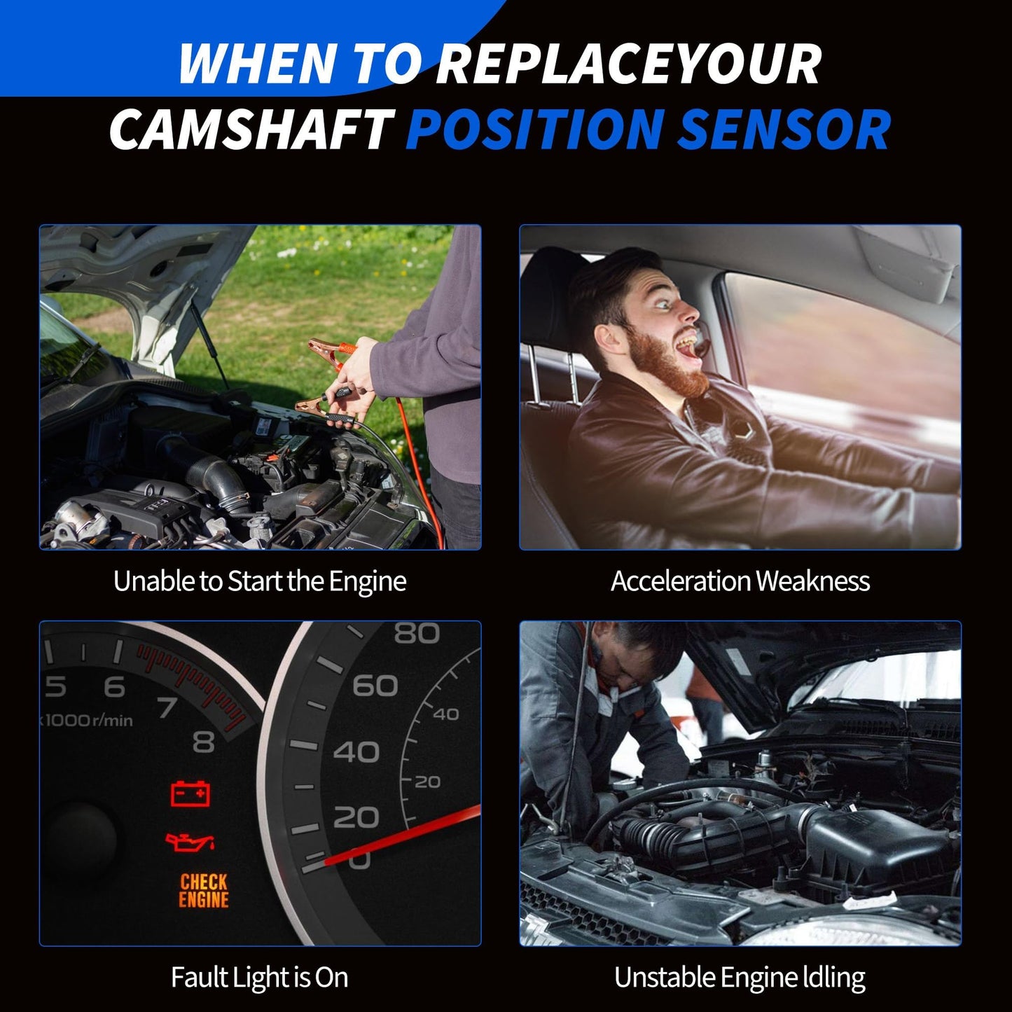 HiSport PC1141 Engine Camshaft Position Sensor CPS Compatible with Hyundai Elantra 2017-2020, Elantra GT 2018-2020, Kona 2018-2021, Veloster 2.0L 2019-2021, Kia Forte 2017-2021, Kia Forte5 2017-2018