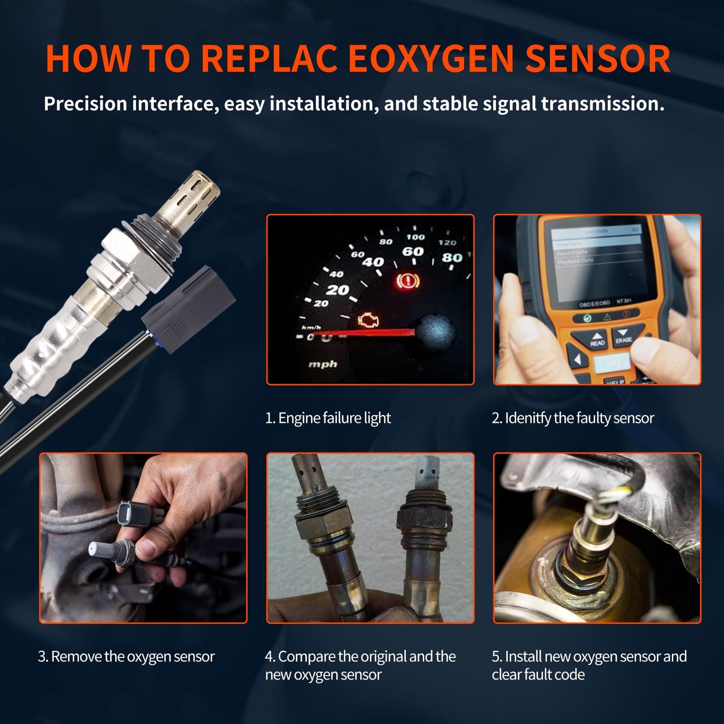 HiSport 4-Wire Downstream Oxygen Sensor - Heated O2 Sensor 325mm Length Compatible with Mazda 3 L4 2.0L 2010, 2011, 2012, 2013,Replaces 250-24872