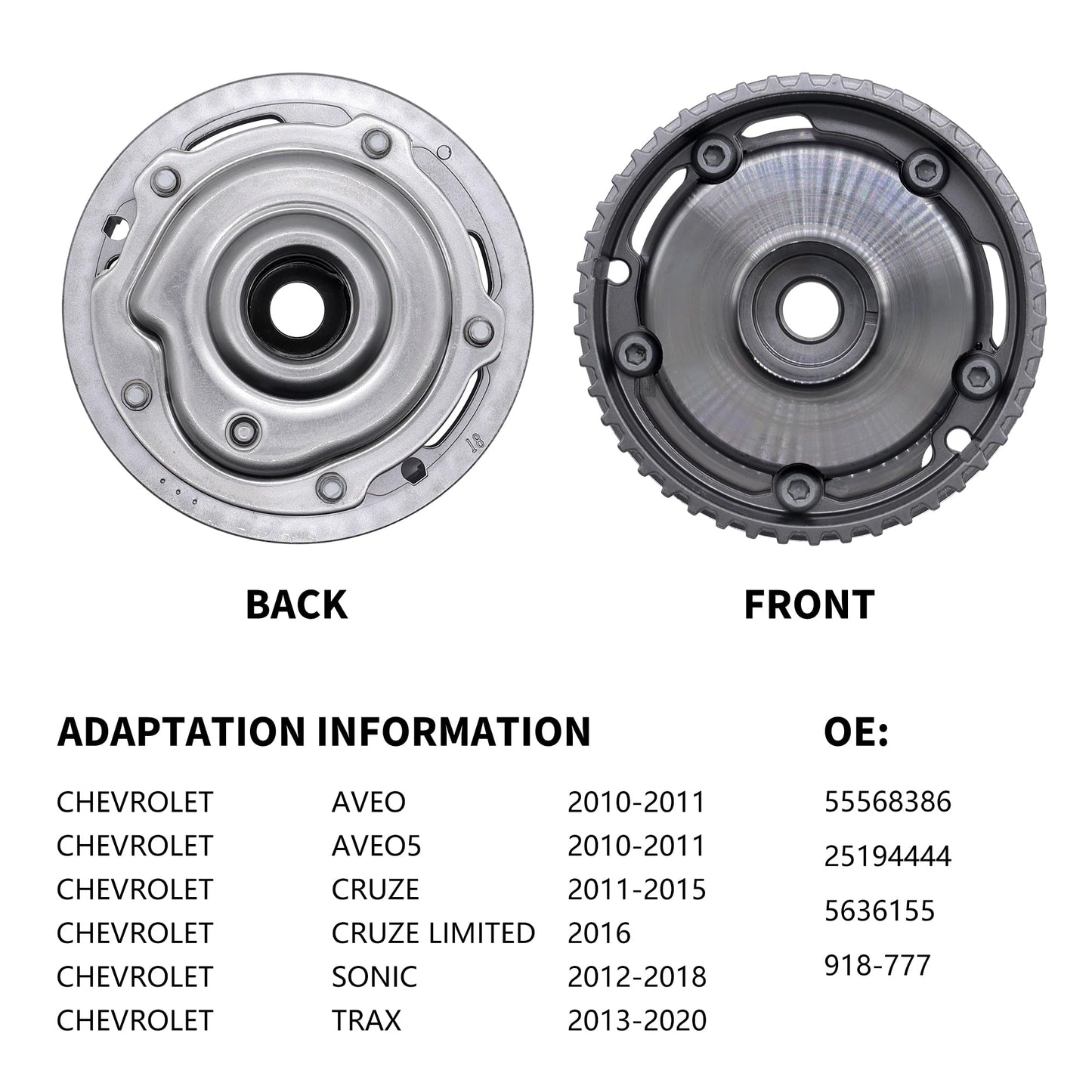 HiSport Variable Valve Timing Sprocket - Intake Engine Timing Part Gear Compatible with Chevy Aveo Aveo5 Sonic Trax Cruze & Cruze Limited, Replaces 55568386 25194444 5636155 918-777