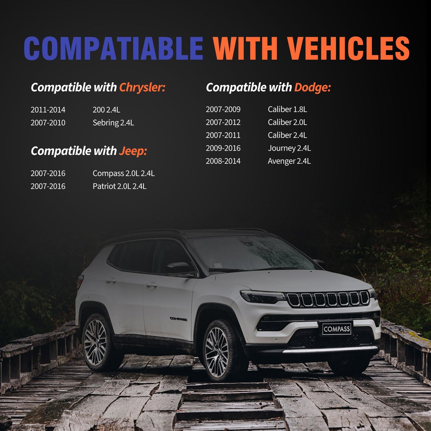 HiSport Engine Valve Cover Gasket - Compatible with Chrysler 200 Sebring Compatible with Dodge Journey Avenger Caliber Compatible with Jeep Compass Patriot 1.8L 2.0L 2.4L 2007-2016 - Replace VS50698R