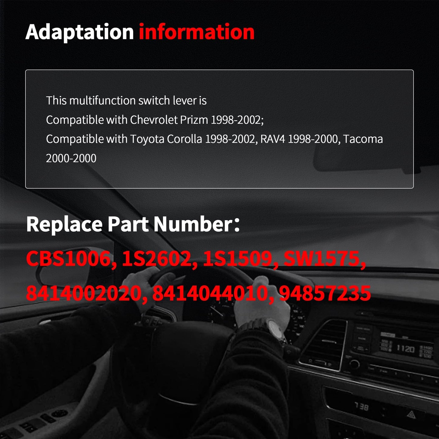 HiSport 94857235 Turn Signal Switch/Headlight Dimmer Compatible withChevrolet Chevy Prizm 1998 1999 2000 2001 2002; Toyota Corolla 1998 1999 2000 2001 2002, RAV4 1998 1999 2000, Tacoma 2001 2002-2004