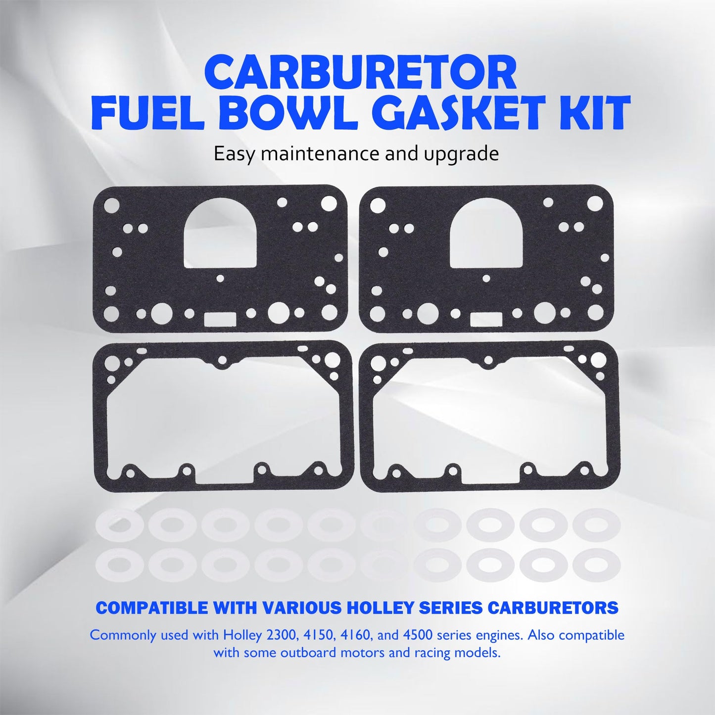 HiSport Carburetor Fuel Bowl Gasket Kit - Compatible with Holley Carburetor 2300 4150 4160 4165 4500 - Replace 108-200