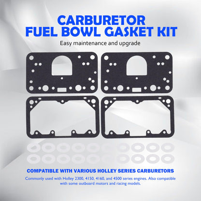 HiSport Carburetor Fuel Bowl Gasket Kit - Compatible with Holley Carburetor 2300 4150 4160 4165 4500 - Replace 108-200