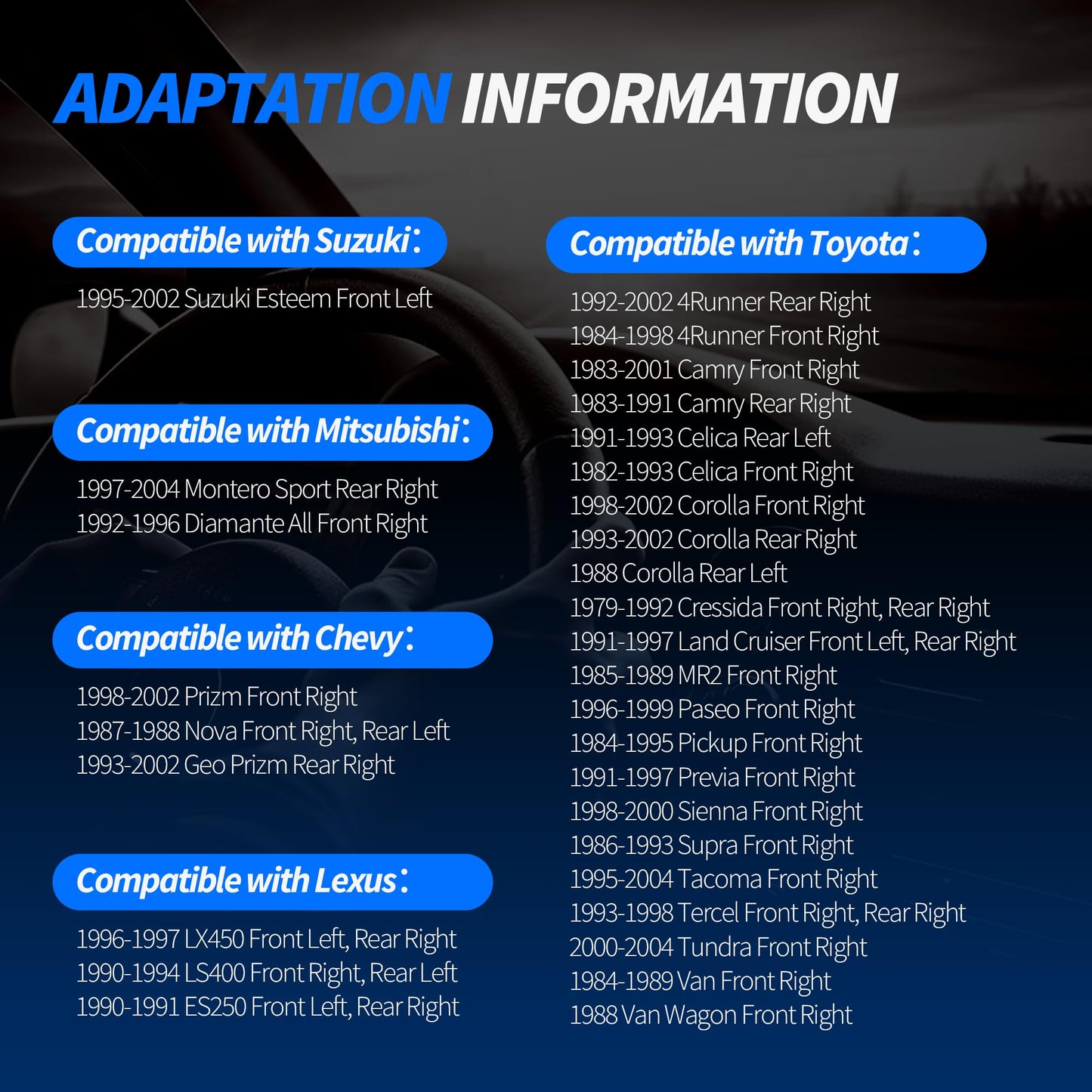 HiSport 8340260G01 Power Window Lift Motor Replacement for Toyota 4Runner 1992-2002 Tailgate Window Motor,Compatible with Suzuki Lexus