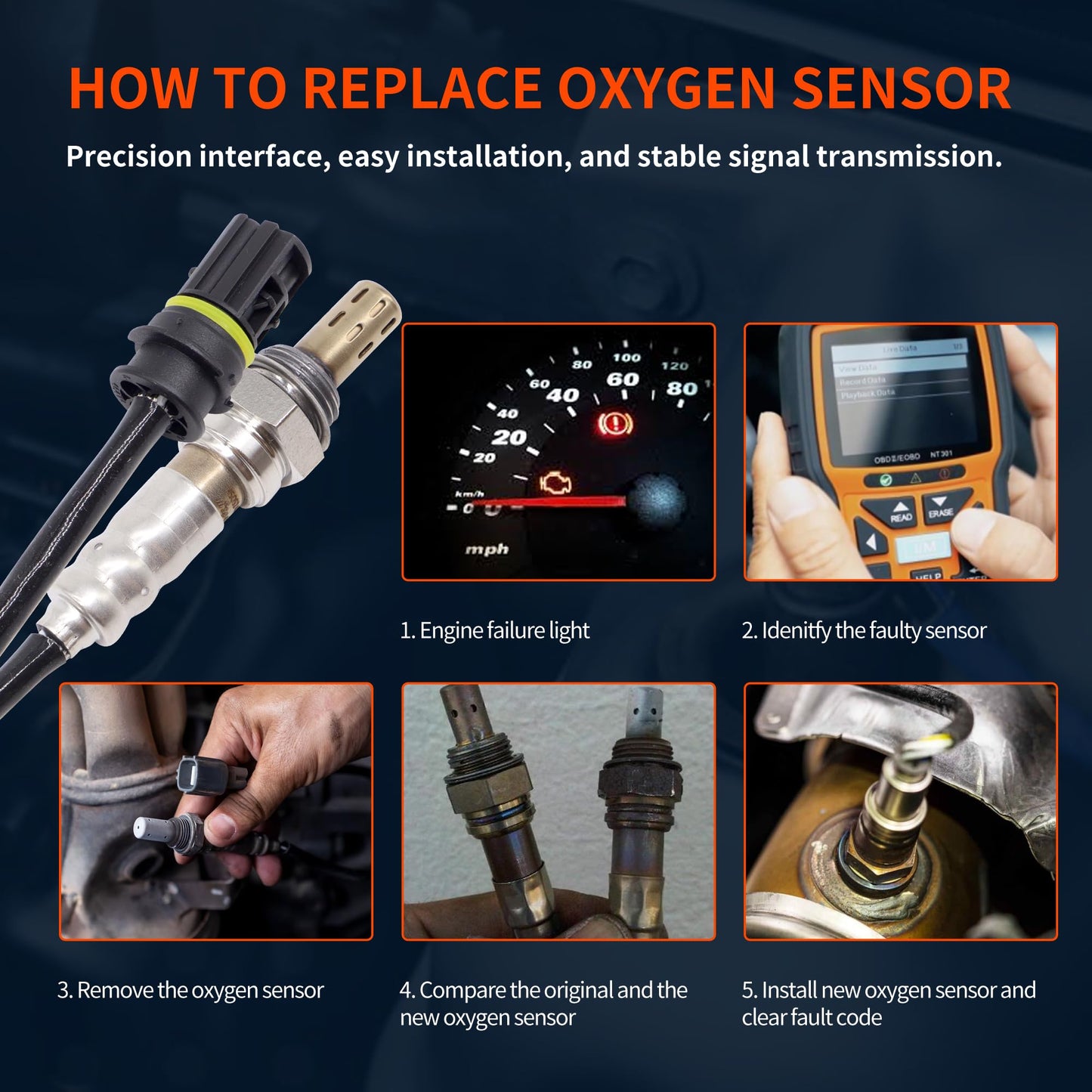 HiSport 11781742050 0258003477 O2 Oxygen Sensor 2PCS - Compatible with BMW 318i 318is 318ti 323Ci 323i 325Ci 325i 325xi 328Ci 328i 330Ci 330i 330xi 525i 528i 530i 540i 1995-2006