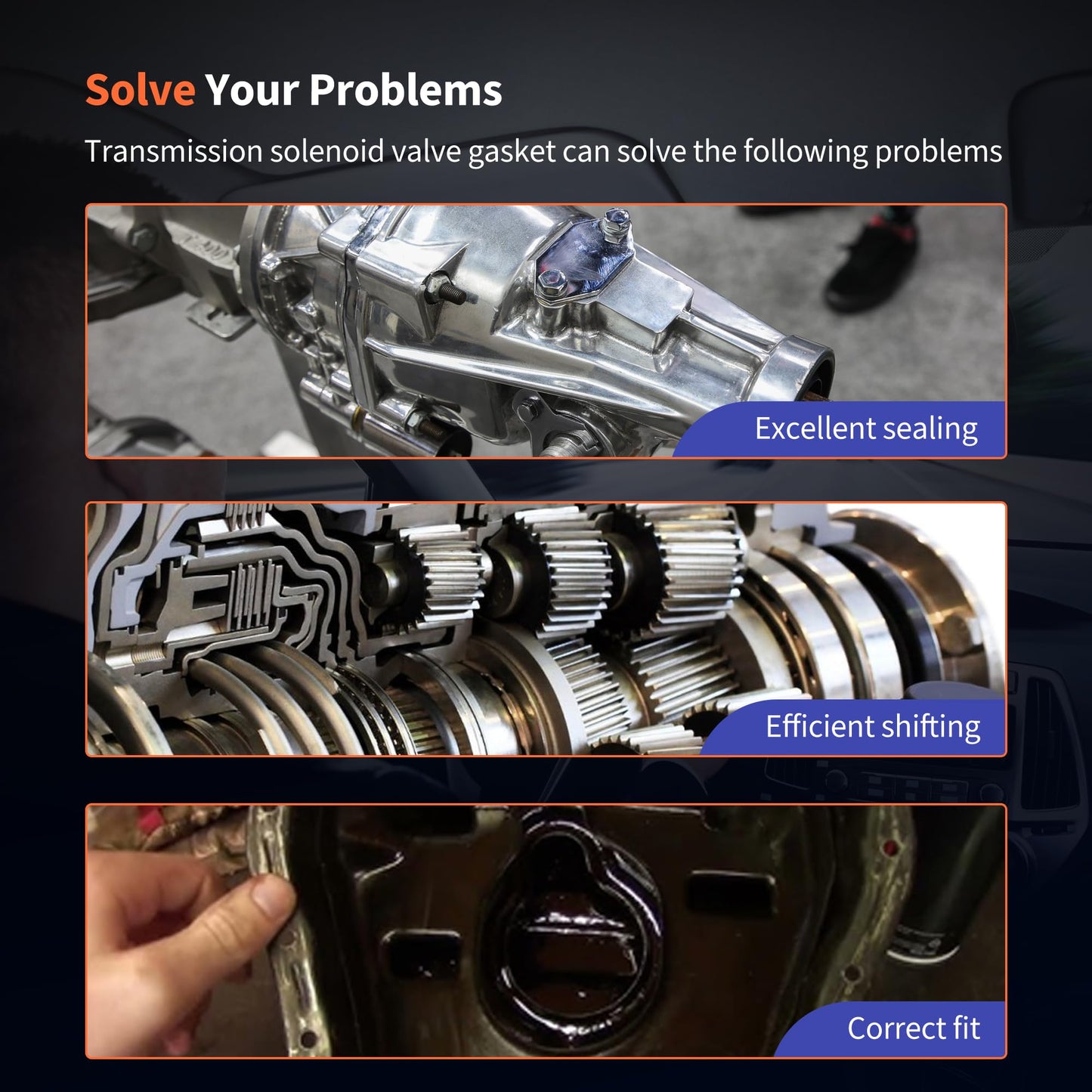 HiSport Transmission Oil Pan Gasket - Compatible with GM Turbo 400, 3/16'' Thick