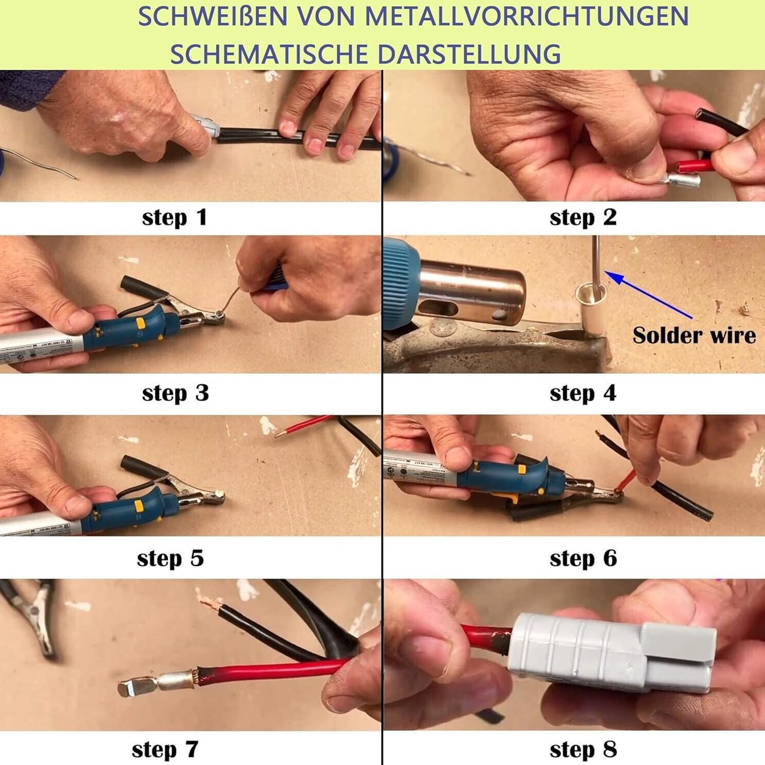 HISports 50A 600V Batterieanschluss Stecker (2 Satz) - Schneller und einfach zu montierender Steckverbinder für Klimaanlagen, Wohnmobile und Wohnwagen，Steckverbinder Schnellanschluss Stecker