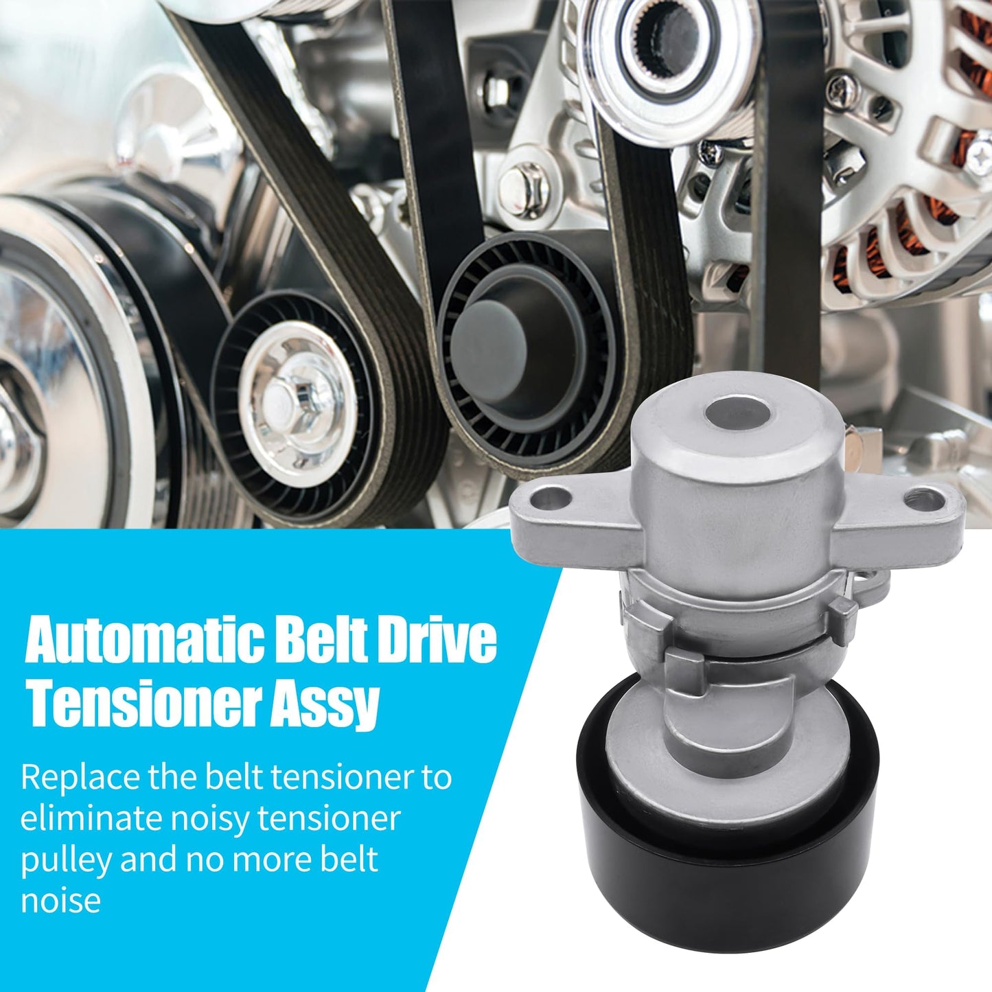 HiSport 39155 Belt Tensioner with Pulley Compatible with Nissan Altima 2007 2008 2009 2010 2011 2012, Maxima 2009-2014, Murano 2009-2014, Quest 2011-2013