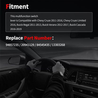HiSport Turn Signal Switch/Headlight Dimmer Compatible with Buick Cascada 2016,Regal 2011 2012 2013,Verano 2012-2017;Chevrolet Chevy Cruze 2011-2016,Cruze Limited 2016,Orlando 2012 2013 2014#20941129