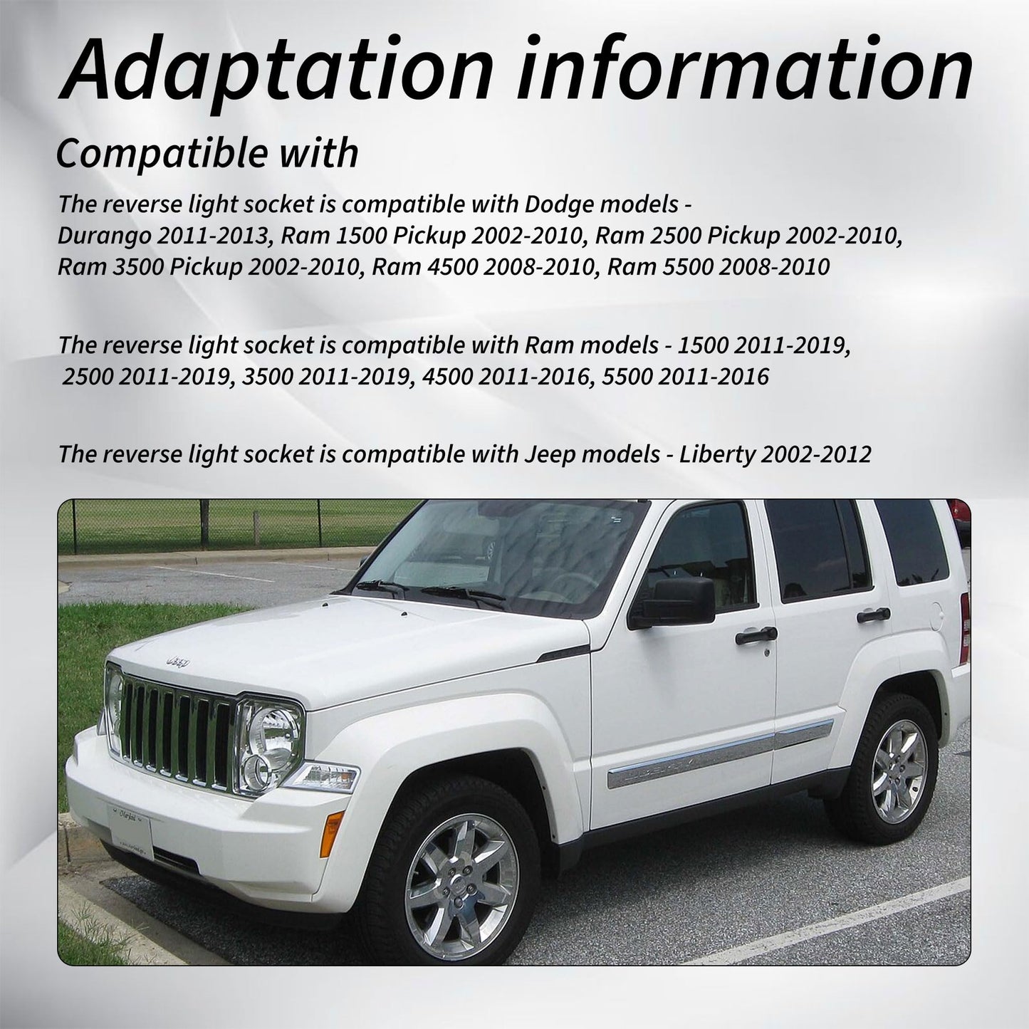 HiSport 68046629AA License Plate Light Socket Wiring Harness Plug Connector - Compatible with Dodge Durango Ram 1500 Pickup Ram 1500 2500 3500 4500 5500 Jeep Liberty Replaces 68014981AA