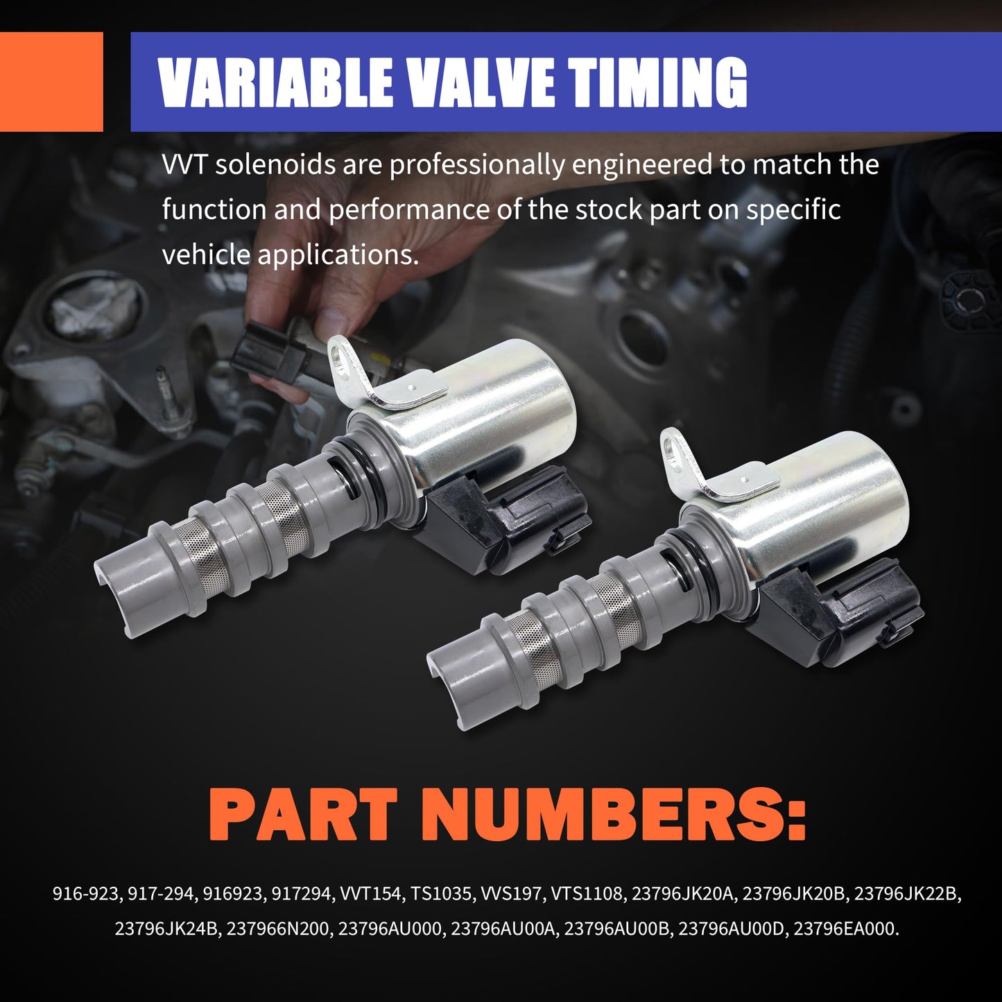 HiSport Engine Variable Valve Timing VVT Solenoid 916-923 Compatible with Infiniti Q50, G25, G35, QX50, Q60, G37, M35, M37, QX70, Q70, Q70L, FX35, FX37, Q40, EX35, EX37 & Nissan 370Z, GT-R, 350Z