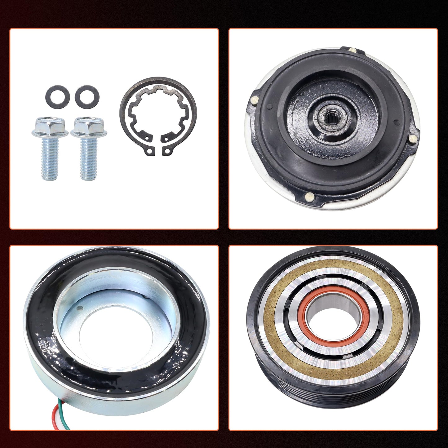 HiSport Air Conditioner AC Compressor Clutch Kit Compatible with Chevrolet Silverado 2500 3500 HD 2015-2021, Replacement for GMC Sierra 2500 HD 2015-2021, Sierra 3500 HD 2015-2019 2021, V8 6.6L