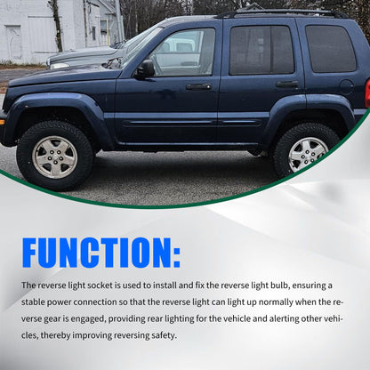 HiSport 68046629AA License Plate Light Socket Wiring Harness Plug Connector - Compatible with Dodge Durango Ram 1500 Pickup Ram 1500 2500 3500 4500 5500 Jeep Liberty Replaces 68014981AA