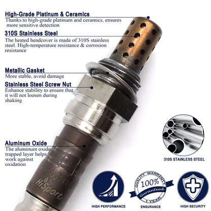 HiSport Oxygen Sensor 250-24107 Compatible with Geo Prizm 1995-1997, Chevrolet Prizm 1998-2002, Toyota Avalon 1995, 1996, 1997, 1998-2004 Corolla 1995-2002 Paseo 1995-1997 Replaces 234-4061