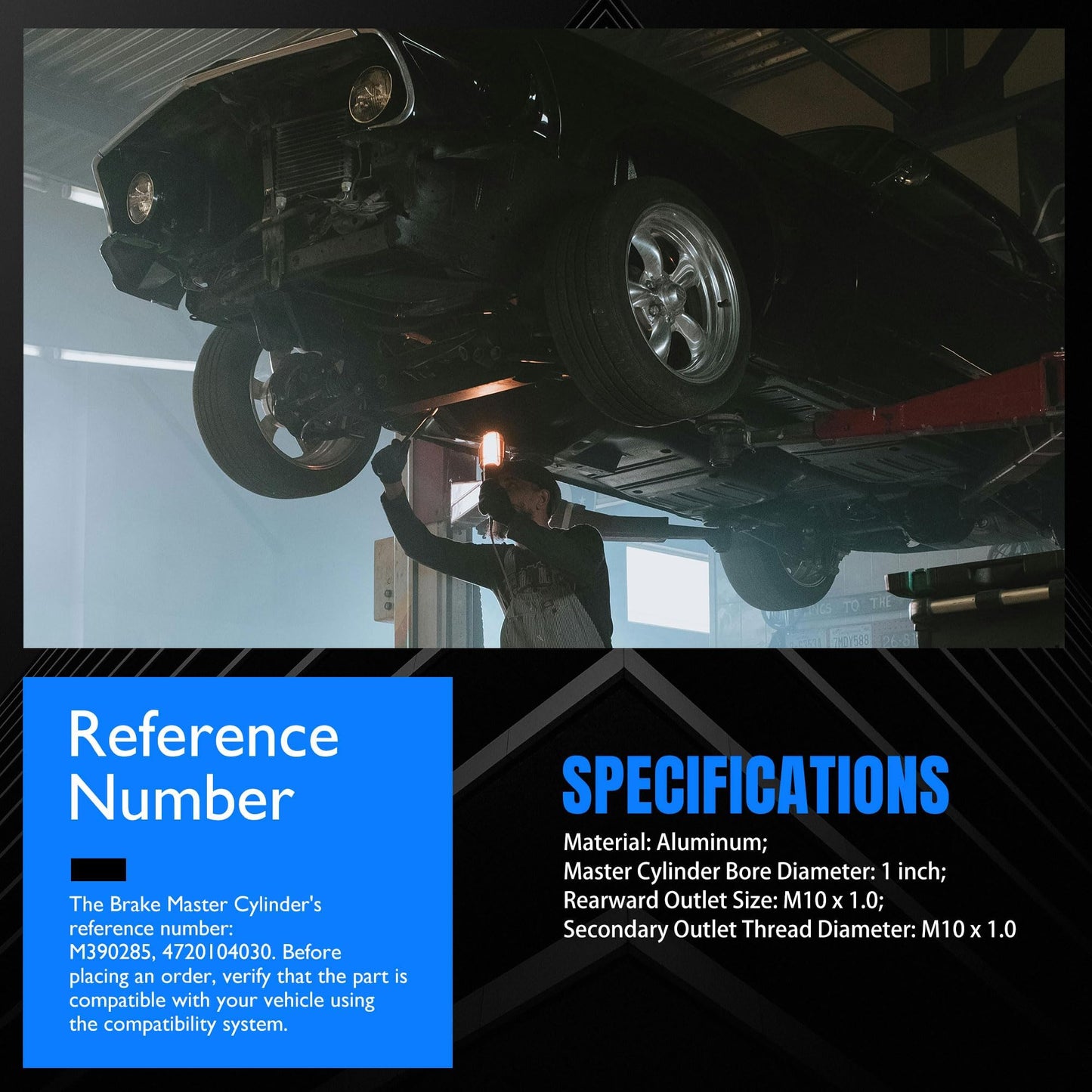 HiSport 4720104030 Brake Master Cylinder with Reservoir and Cap Compatible with Toyota Tacoma 1995 1996 1997 1998 1999 2000 Replace M390285