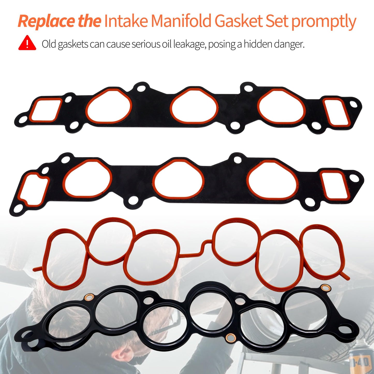 HiSport Intake Manifold Gasket Set MS92766 Engine Gasket 3.0L V6 Compatible with Lexus ES300 1994-2003,GS300 2006,RX300 1999-2003,Replacement for Toyota Camry 1994-2006 2955cc