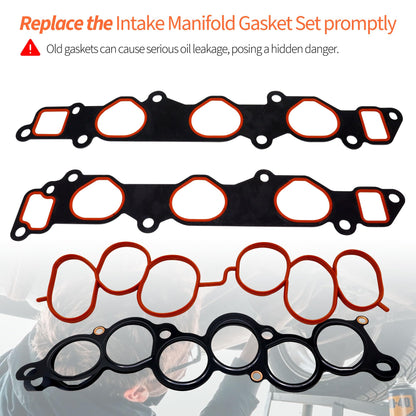 HiSport Intake Manifold Gasket Set MS92766 Engine Gasket 3.0L V6 Compatible with Lexus ES300 1994-2003,GS300 2006,RX300 1999-2003,Replacement for Toyota Camry 1994-2006 2955cc