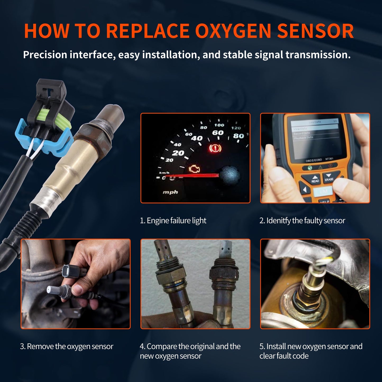 HiSport 12584050 Oxygen O2 Sensor Upstream and Downstream - Compatible with Buick Allure Enclave Lacrosse Cadillac ELR SRX Chevy Equinox Traverse Volt 2004-2017 1.4L 3.0L 3.6L 4.6L