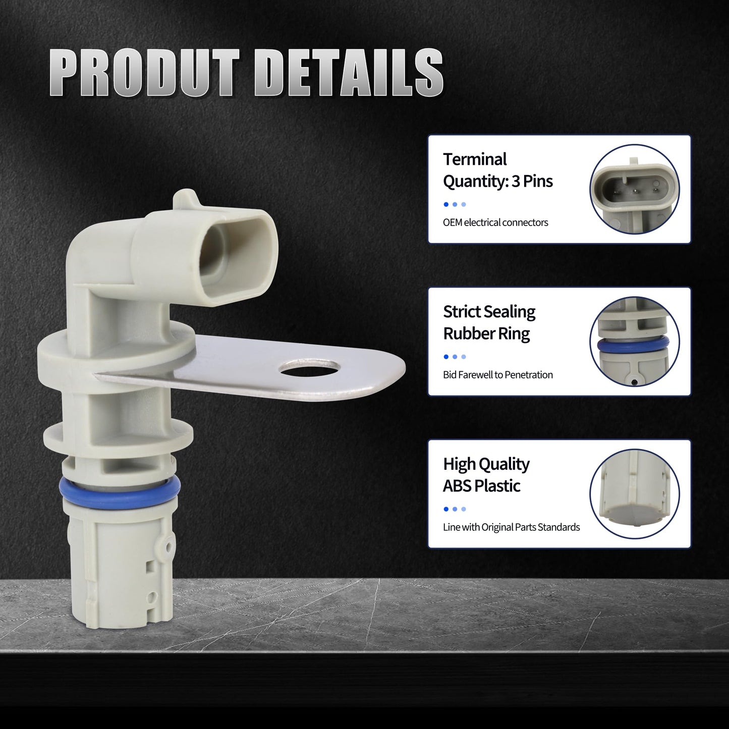 HiSport 12585546 Crankshaft Position Sensor - Compatible with Chevry Express 1500 2500 3500 4500 Buick Allure Cadillac CTS Hummer H2 H3 H3T Pontiac G8 Saab 9-7x GMC Savana - Replace 917-760 2133520