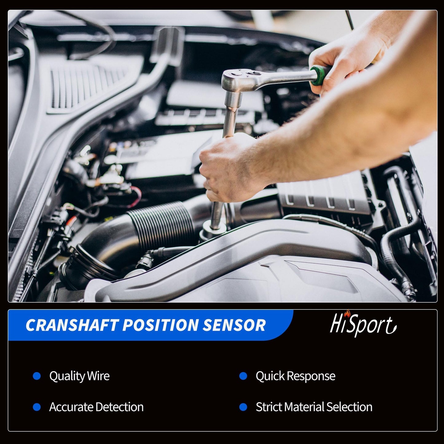 HiSport 12560228 Engine Crankshaft Position Sensor Compatible with Buick Rainier Cadillac CTS Escalade Chevrolet Avalanche GMC Envoy Forward Hummer H2 Isuzu Ascender Pontiac Replacement for 12555566