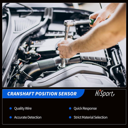HiSport 12560228 Engine Crankshaft Position Sensor Compatible with Buick Rainier Cadillac CTS Escalade Chevrolet Avalanche GMC Envoy Forward Hummer H2 Isuzu Ascender Pontiac Replacement for 12555566
