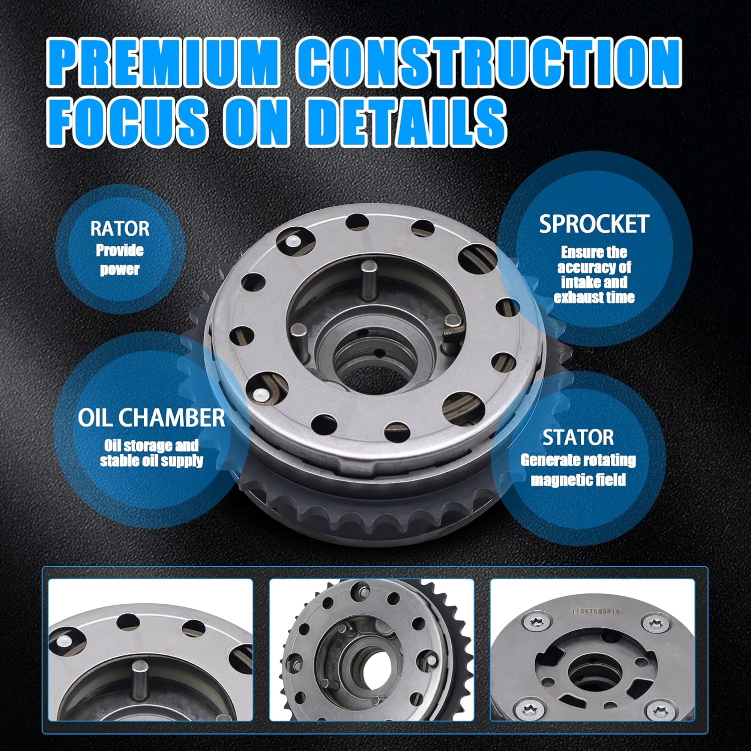 HiSport Engine Variable Valve Timing (VVT) Camshaft Sprocket Gears Intake and Exhaust - Compatible with X3 X4 Z4 520 528 328 428i N20 N26 - Replace 11367583818 11367583819